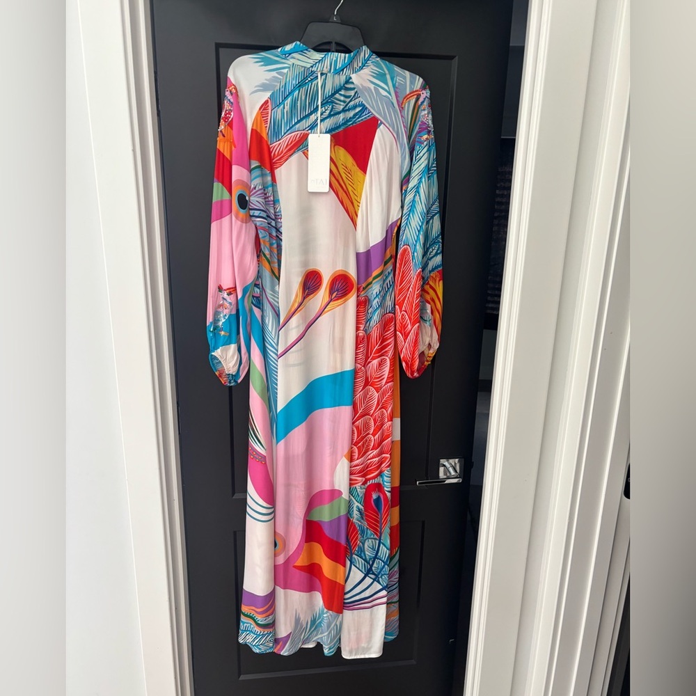 Taj By Sabrina Crippa Nea Mealy Bird Maxi Dress sequin embellished long sleeve - Picture 10 of 16
